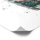 Gin Bottle Wall Art Print 'Deep Pine' ポスター (角)