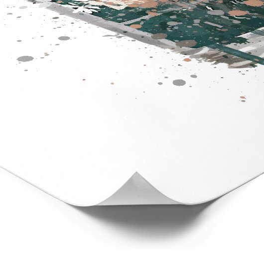 Gin Bottle Wall Art Print 'Deep Pine' ポスター (角)