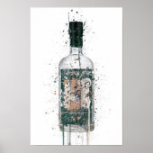 Gin Bottle Wall Art Print 'Deep Pine' ポスター (正面)