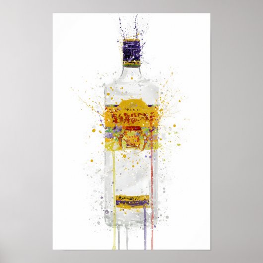 Gin Bottle Wall Art Print 'Dragon' ポスター (正面)
