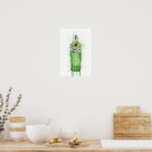 Gin Bottle Wall Art Print 'Emerald 2.0' ポスター (キッチン)