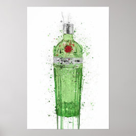 Gin Bottle Wall Art Print 'Emerald 2.0' ポスター