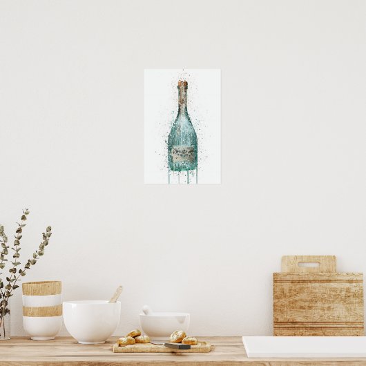 Gin Bottle Wall Art Print 'Harbour' ポスター (キッチン)