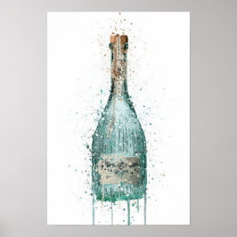 Gin Bottle Wall Art Print 'Harbour' ポスター