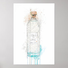 Gin Bottle Wall Art Print 'Hebridean Hue'  ポスター