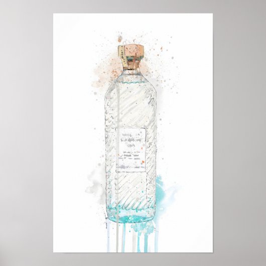 Gin Bottle Wall Art Print 'Hebridean Hue'  ポスター (正面)