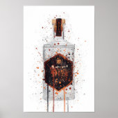 Gin Bottle Wall Art Print 'Honeycomb' ポスター (正面)