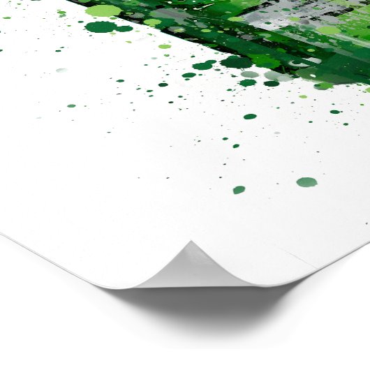 Gin Bottle Wall Art Print 'Leaf Green' ポスター (角)