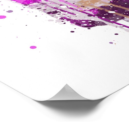 Gin Bottle Wall Art Print 'Magenta' ポスター (角)