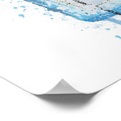 Gin Bottle Wall Art Print 'Ocean Blue' ポスター (角)