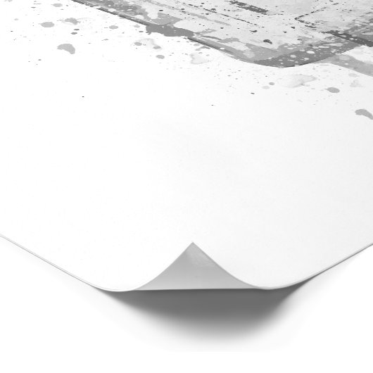 Gin Bottle Wall Art Print 'Ocean Blue' Grey  ポスター (角)