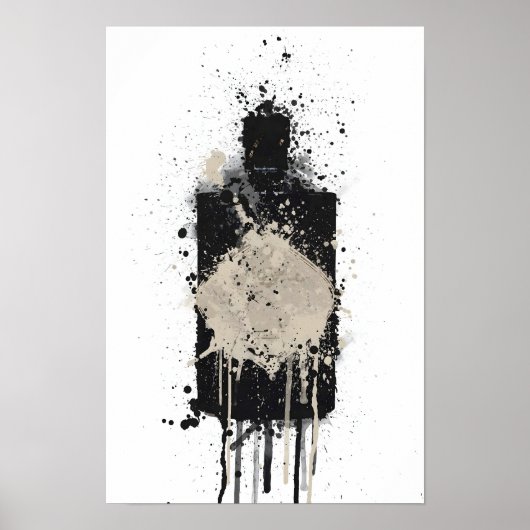 Gin Bottle Wall Art Print 'Onyx ポスター (正面)