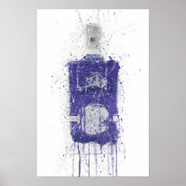 Gin Bottle Wall Art Print 'Periwinkle ポスター