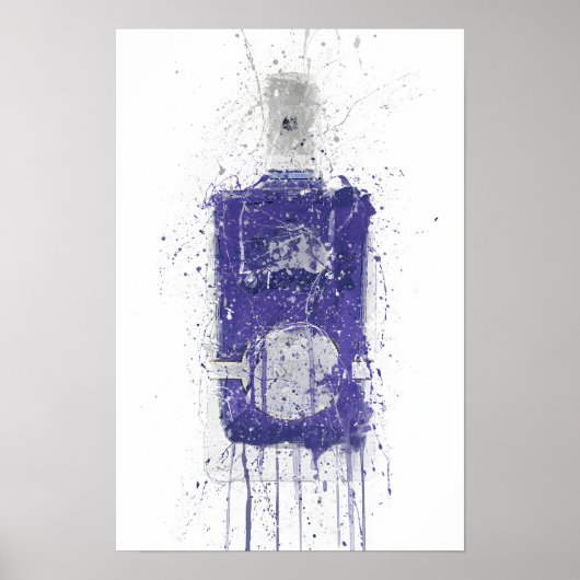 Gin Bottle Wall Art Print 'Periwinkle ポスター (正面)