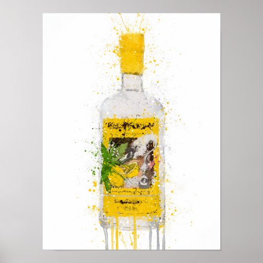 Gin Bottle Wall Art Print 'Zest' ポスター (正面)