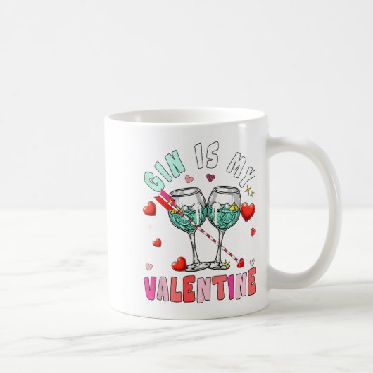 Gin Is My Valentine Hearts Matching Drinker Family コーヒーマグカップ (右)