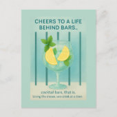 Gin Lover Card | Cheers Cocktail Botanical Art ポストカード (正面)