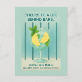 Gin Lover Card | Cheers Cocktail Botanical Art ポストカード