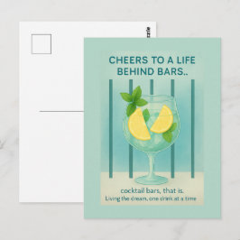 Gin Lover Card | Cheers Cocktail Humorous ポストカード