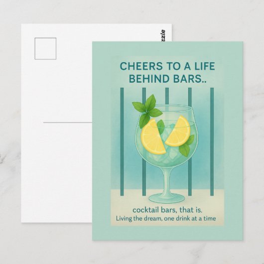 Gin Lover Card | Cheers Cocktail Humorous ポストカード (正面/裏面)