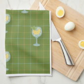 Gin Lover Plaid Tea Towel – Olive  & Ivory  キッチンタオル (四つ折り)
