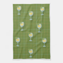 Gin Lover Plaid Tea Towel – Olive  & Ivory  キッチンタオル