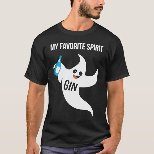 Gin My Favorite Spirit Halloween Drinking Costume Tシャツ (正面)
