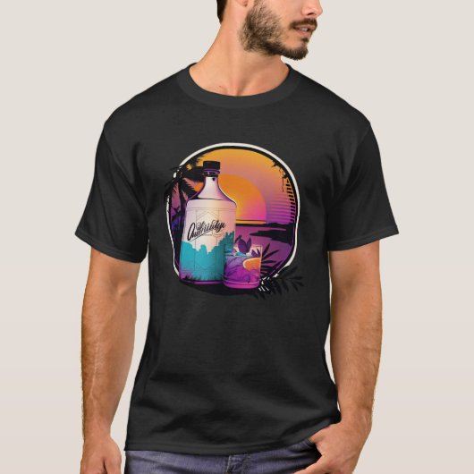 Gin Synthwave 80s Retrowave Aesthetic Tシャツ (正面)