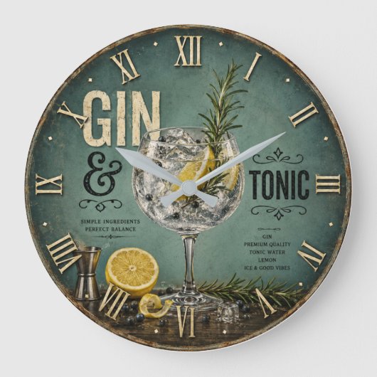 Gin & Tonic ラージ壁時計 (正面)