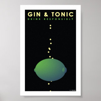 Gin & Tonic （4" x 6"カード） ポスター