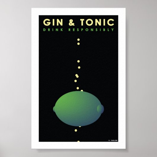 Gin & Tonic (4" x 6"カード) ポスター (正面)