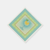 Gin & Tonic Cocktail Napkin  Lemon Mint Watercolor スタンダードカクテルナプキン (角)