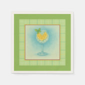 Gin & Tonic Cocktail Napkin – Mint Plaid スタンダードカクテルナプキン (正面)
