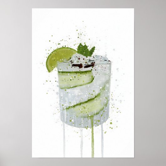 Gin & Tonic 'Cucumber and Lime' ポスター (正面)