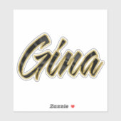 Gina black gold Lettering Aufkleber Sticker シール (シート)