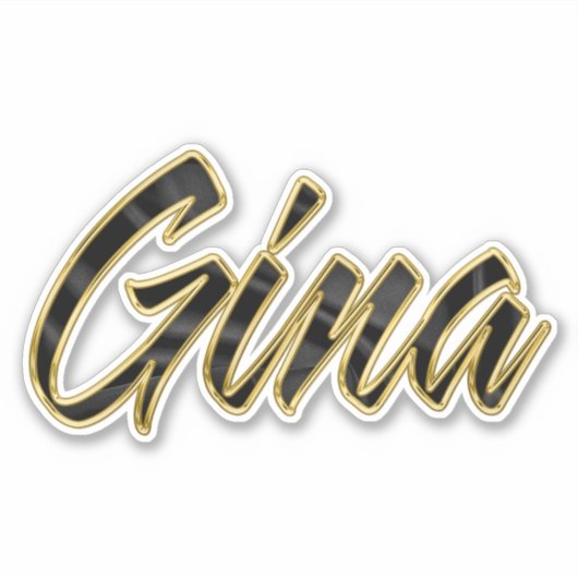 Gina black gold Lettering Aufkleber Sticker シール (正面)