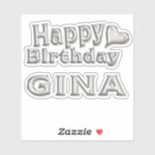 Gina Happy Birthday silver Aufkleber Sticker シール (シート)