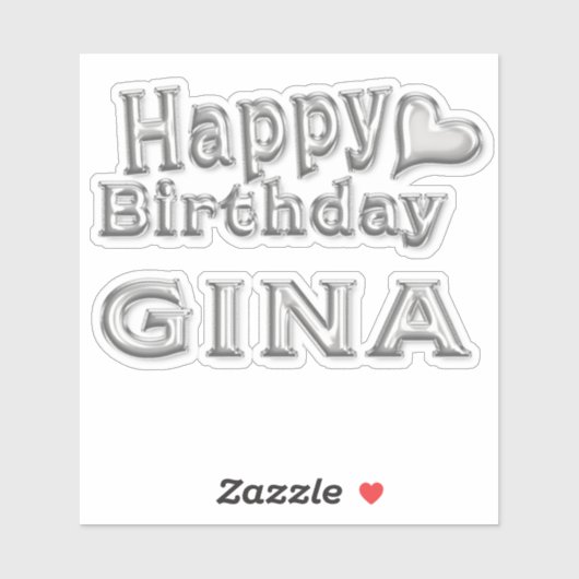 Gina Happy Birthday silver Aufkleber Sticker シール (シート)
