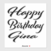 Gina Name Vorname black Sticker Geburtstag シール (シート)