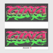 Gina Vorname Name Graffiti Aufkleber Sticker シール (シート)
