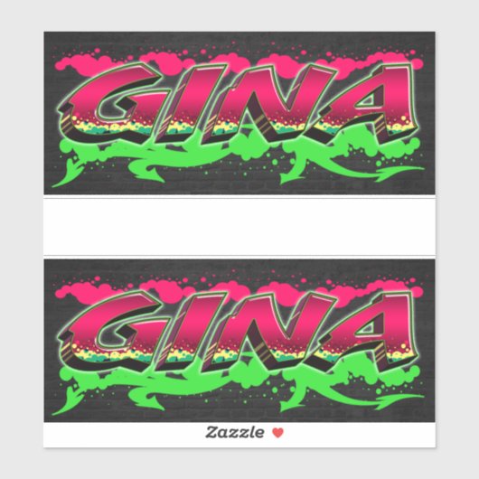 Gina Vorname Name Graffiti Aufkleber Sticker シール (シート)