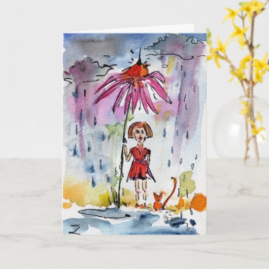 Ginetteによるカスタマイズ可能なGet Wellイラストレーションカード カード (黄色い花)