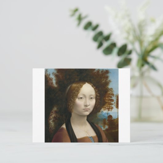 Ginevra de Benci by Leonardo da Vinci ポストカード (スタンド正面)
