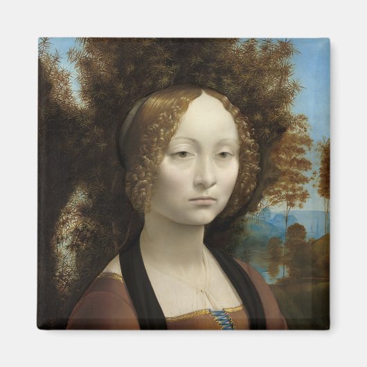 Ginevra de' Benci by Leonardo Da Vinci マグネット (正面)