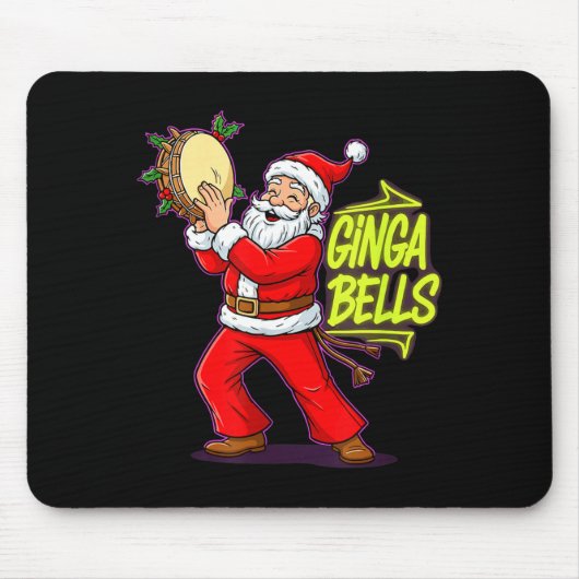 Ginga Bells Santa Brazilian Party Holiday Christma マウスパッド (正面)