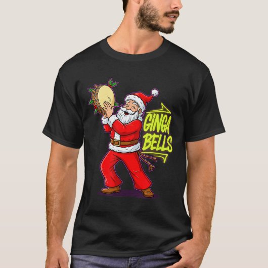 Ginga Bells Santa Brazilian Party Holiday Christma Tシャツ (正面)