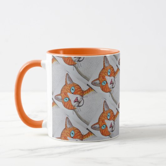 Ginger and White cat mug マグカップ (左)