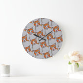 Ginger and white Cat Wall Clock ラージ壁時計 (ホーム)