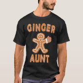 Ginger Aunt Gingerbread Family Matching Group Chri Tシャツ (正面)