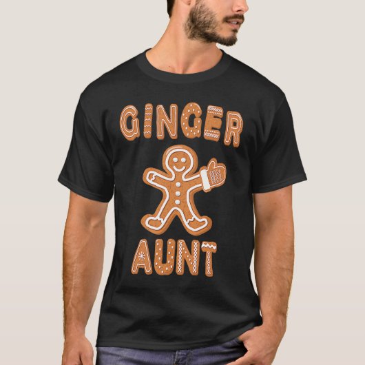 Ginger Aunt Gingerbread Family Matching Group Chri Tシャツ (正面)